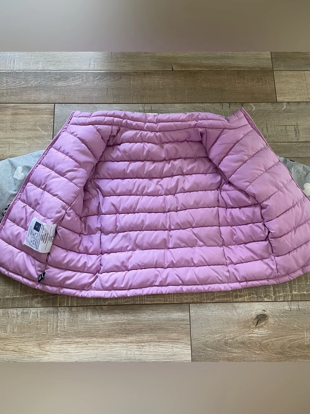 Baby Gap Disney Minnie Mouse Reversible Puffer Jacket 18-24M Pink Gray